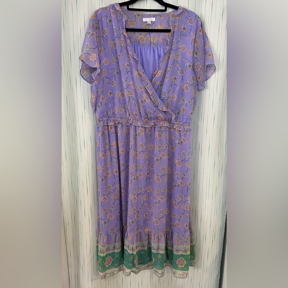 LC Lauren Conrad Lavender Floral Dress